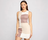 Retro Babe Sleeveless Colorblock Mini Dresses